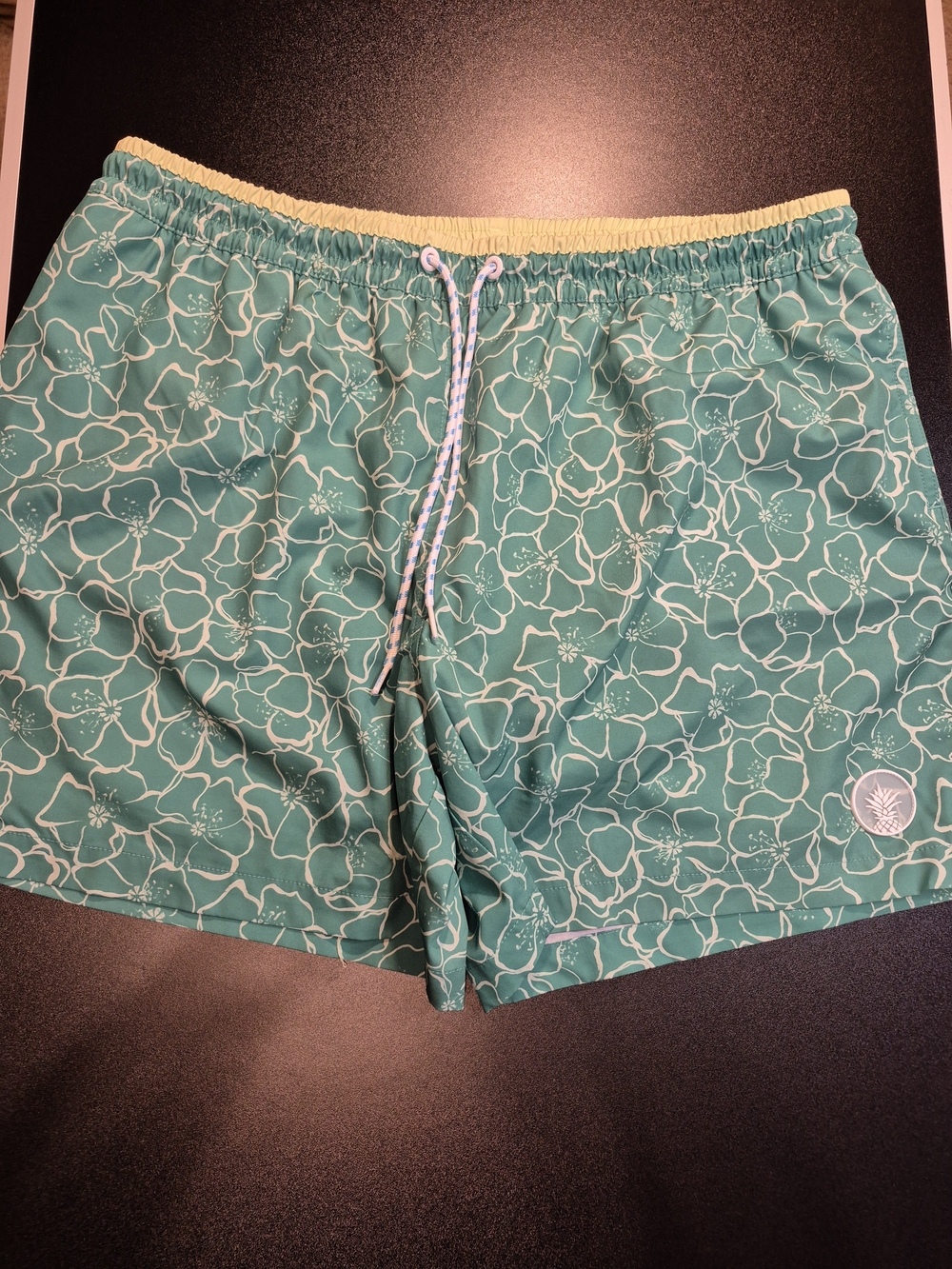 chubbies Green Floral Shorts with Yellow Waistband 4693